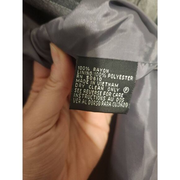 Anne Klein Blazer Jacket Womens Size 16 Gray Two Button Suit Coat - Picture 3 of 4